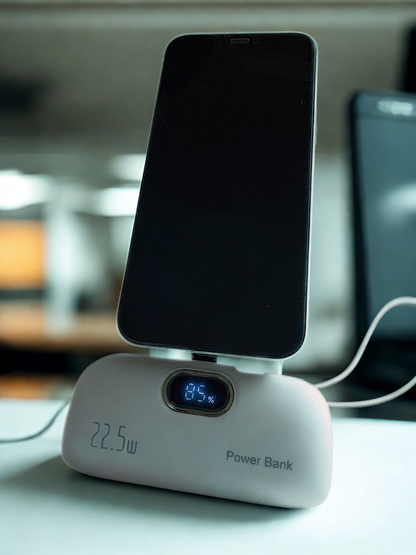 Mini Capsule Power Bank with Lightning & Type C Plugs