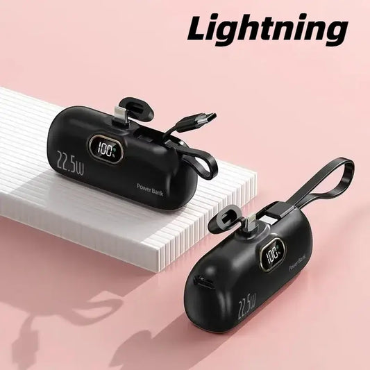 30000Mah Capsule Power Bank Fast Charging Portable Mobile Power Supply Emergency Mini External Battery for Type-C Iphone Android