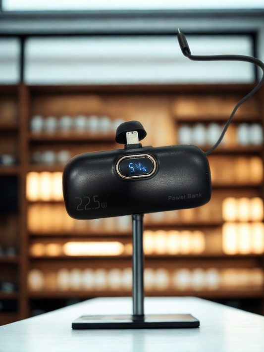 Mini Capsule Power Bank with Lightning & Type C Plugs