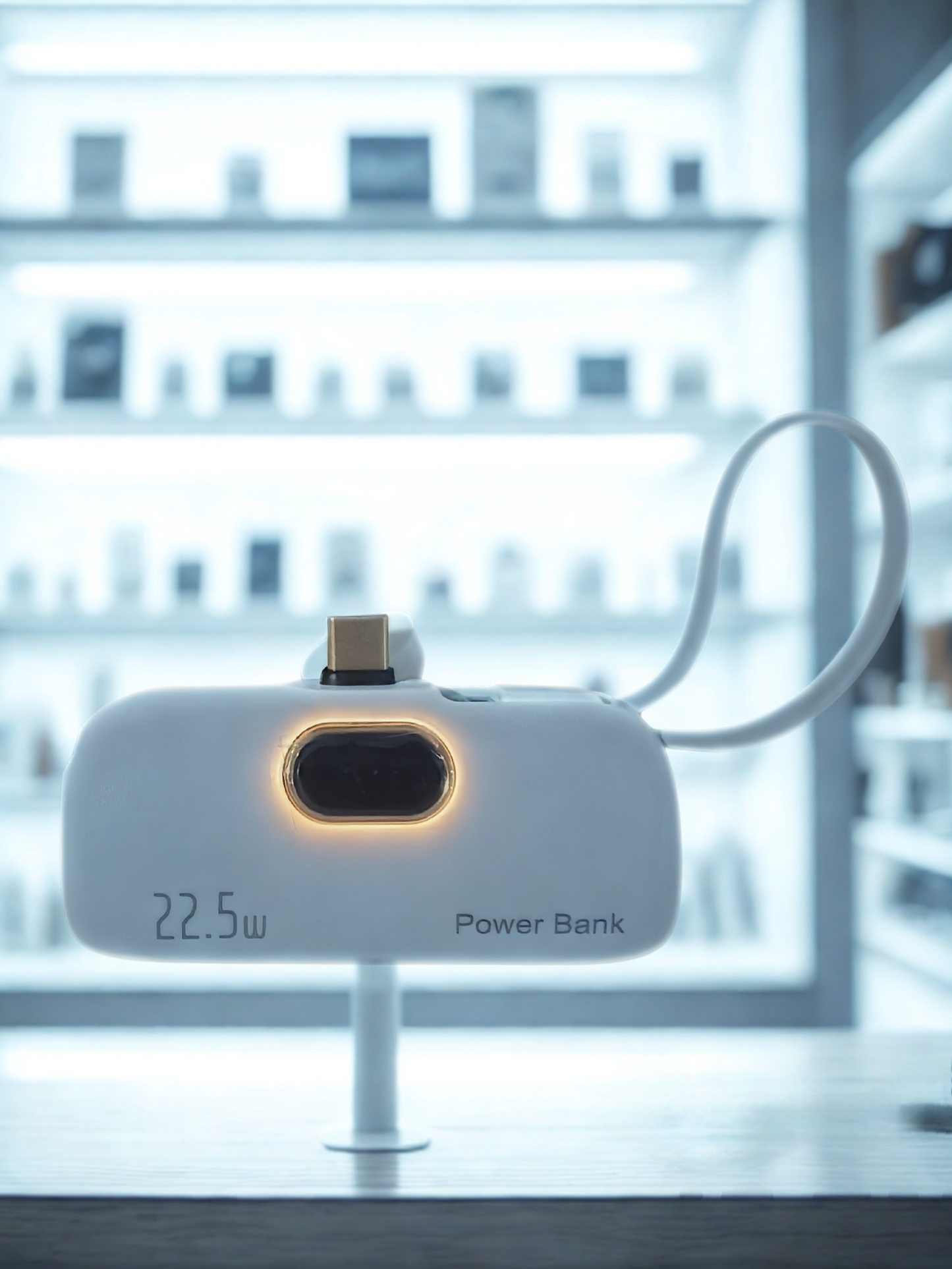 Mini Capsule Power Bank with Lightning & Type C Plugs